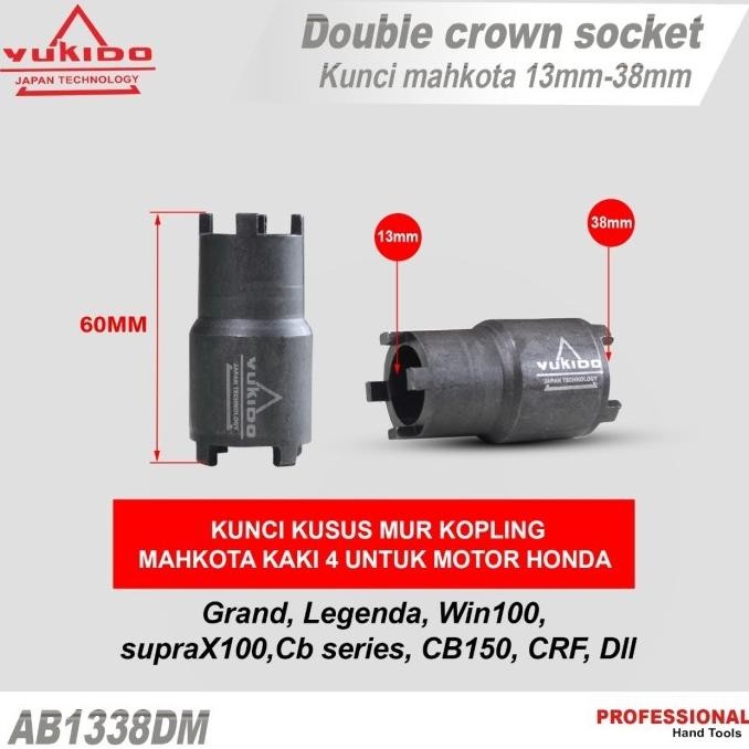 2er-54 fx-2 Kunci Mahkota Double Crown Socket Kunci Kopling UNTUK MOTOR HONDA Original Premium