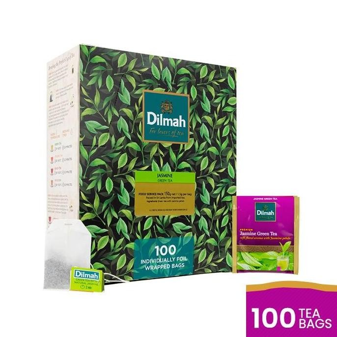 

Grosir Dilmah Jasmine Green Tea [Kemasan Foil Envelope 100S] - Teh Celup Teh Hijau Green
