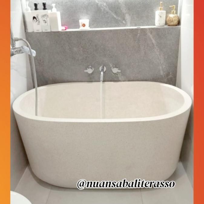 Bathup Jepang, Bathtub Teraso Marmer Motif Elegant Dan Estetik P100Cm Co