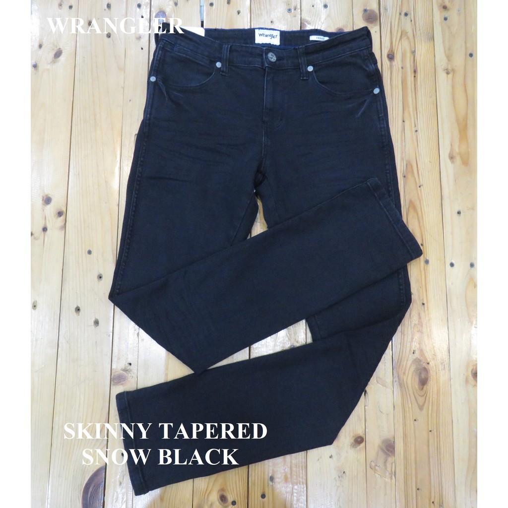CELANA DENIM/JEANS PANJANG PRIA SKINNY BRAND ORI (SNOW BLACK) MEREK WRANGLER ART : VEGASSM7BC02P20  