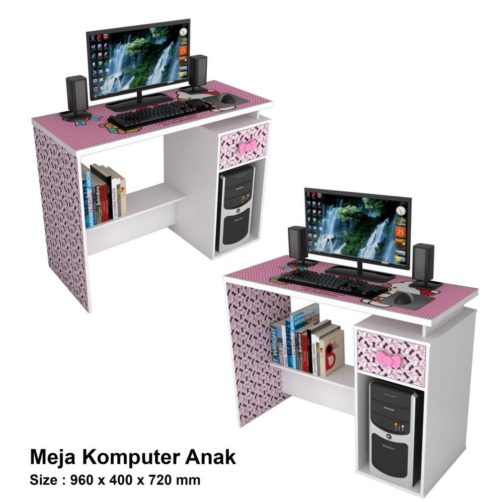 MEJA BELAJAR ANAK MEJA TULIS ANAK KEA PANEL HELLO KITTY SPIDERMAN