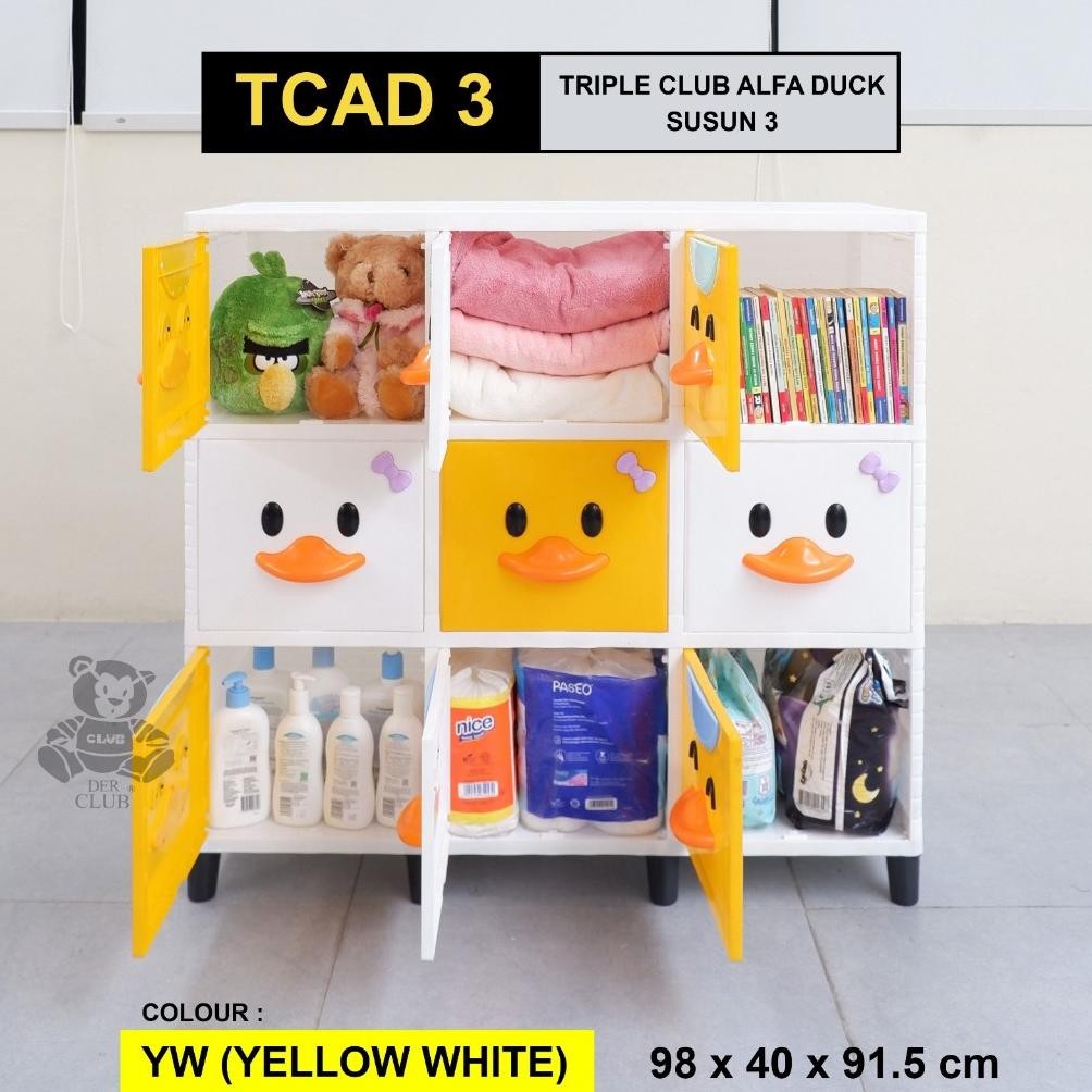 LEMARI PAKAIAN PLASTIK TRIPLE CLUB ALFA DUCK SUSUN 3 / RAK SERBAGUNA RAK BUKU /RAK HELM