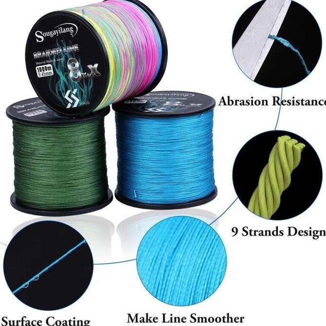 {{ Sougayilang Senar Pancing Pe 300M 500M 1000M 9X Strands Braid Fishing Line Pe Fishing Line Strong