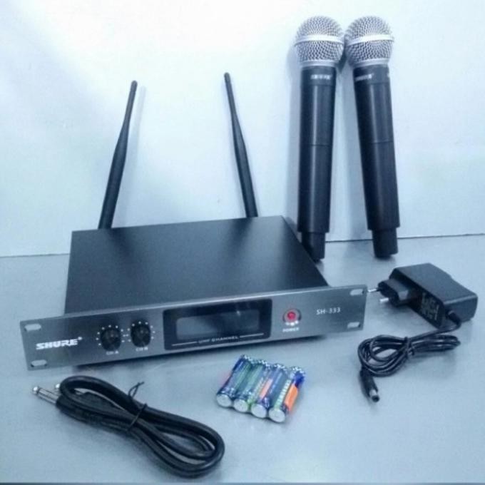 Grosir Mic Wireless 2 Handle + Hardcase Shure Sh 333 / Shure Sh333