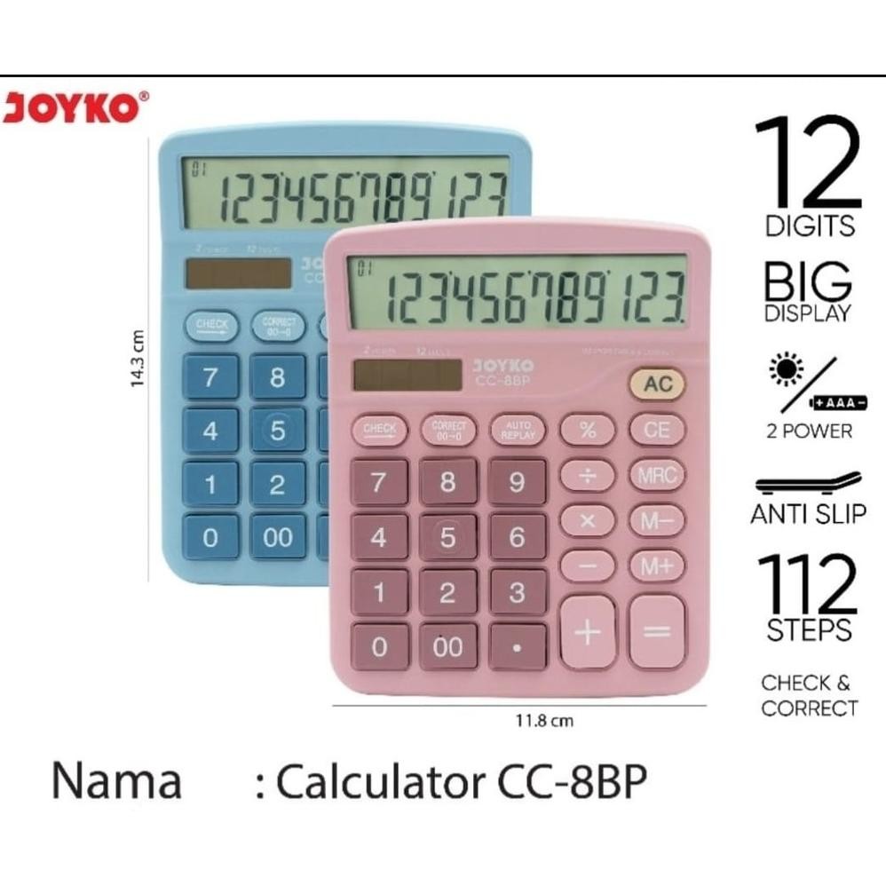 

y-76 gh-6 JOYKO CC8 BP CHECK & CORRECT CALCULATOR - Kalkulator Meja Color CC 8BP Premium Sale