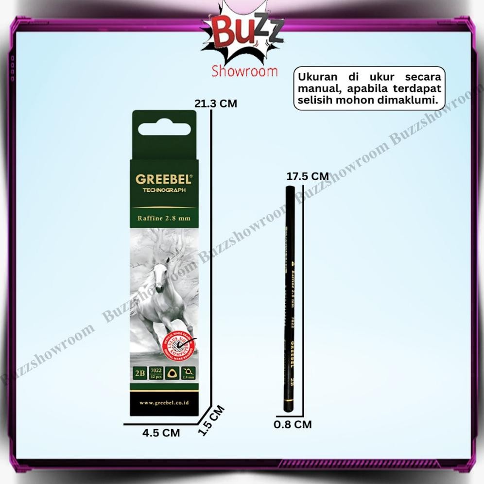 

gf-5 Promo! Pensil Kayu 2B Greebel Technograph 2.8 Triangular Graphite Komputer Murah Termurah