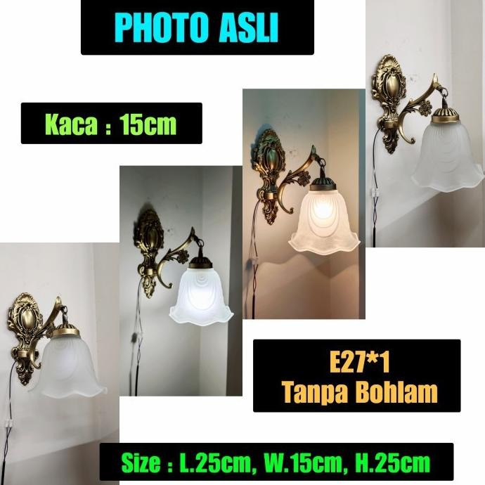 Um57 Lampu Dinding Indoor Klasik Kaca Bunga