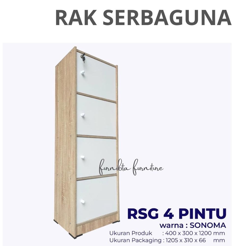 RAK BUKU KAYU SERBAGUNA KUNCI / LEMARI HELM / LEMARI BAJU