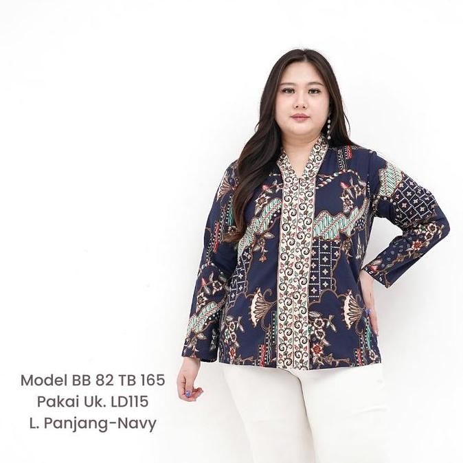 [VERA-COUPLE] LD95-125 Blouse / Kemeja Batik Couple Katun Stretch Premium Jumbo Bigsize Busui-Friend