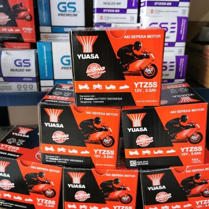 AKI BATERAI KERING YUASA YTZ5S/GTZ5S 12V 3,5AH REVO MIO SUPRA125 FINO