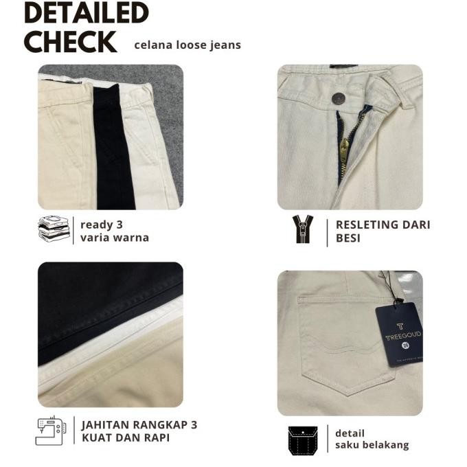 Grosir Treegoud Loose Jeans Celana Jeans Panjang Pria Loose Pants