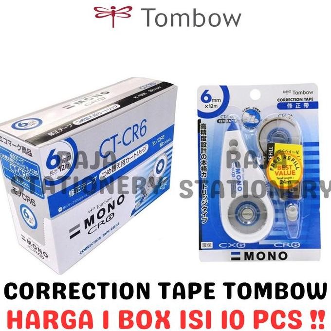 

ASLI TOMBOW MONO CORRECTION TAPE 12M + REFILL GREEN RED BLUE 4.2MM 5MM 6MM TIPEX KERTAS TIPX TOMBOW HIJAU MERAH BIRU ISI ULANG CT-CR4 CT-CR5 CT-CR6 CT-CX4CR4 CT-CX5CR5 CT-CX6CR6 BOX [10PCS]