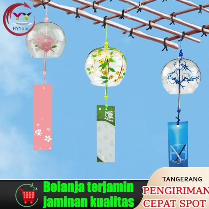 TERBARU LONCENG ANGIN LONCENG ANGIN KACA GANTUNG MOTIF BUNGA SAKURA BAHAN KACA