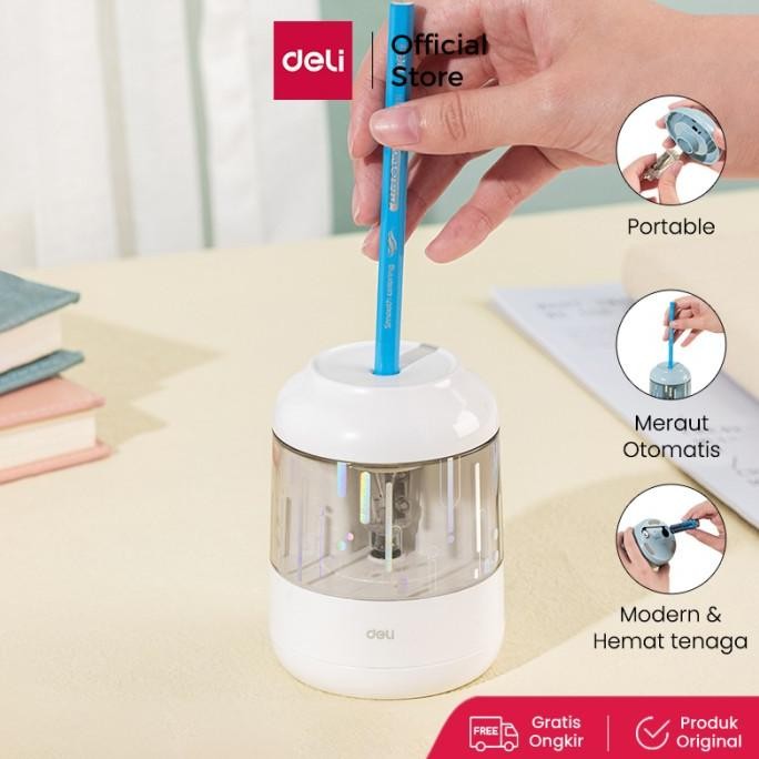 

deli electric pencil sharpener / rautan pensil otomatis lucu eh508 termurah