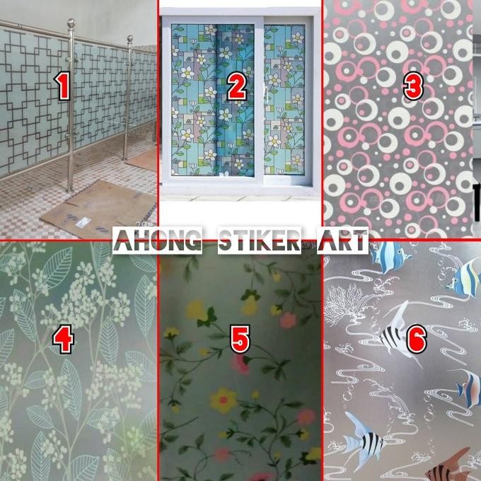 TERBARU STICKER KACA MOTIF/STICKER KACA KAMAR MANDI/STICKER MOTIF