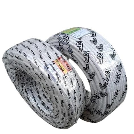 Kabel Bulat Isi 2 Kabel NYM 2x2.5mm 100Y Kabel Listrik Kabel Kawat Tembaga Kabel Audio Plastik Putih