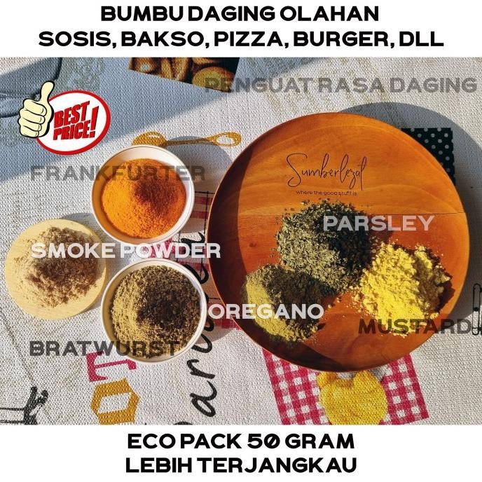 

ECO PACK - Tepung Bumbu Sosis Bakso Pizza Fried Chicken Daging 50 gr nUg