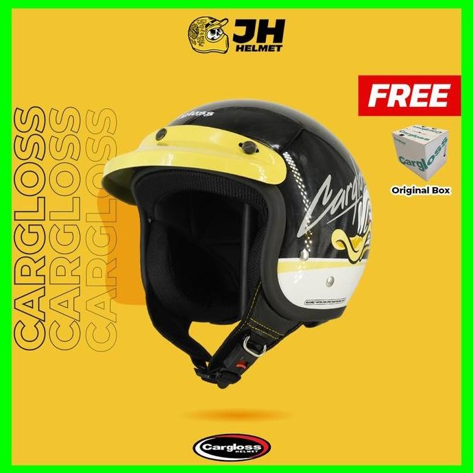 HELM CARGLOSS RETRO CFM MOTIF SPEED DUCK BLACK | BOGO | HALF FACE | MOTORCYCLE | JUAL HELM 2104T