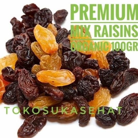 

PREMIUM MIX RAISINS ORGANIC 100gr ( Kismis Kuning + Kismis Hitam ) nUg