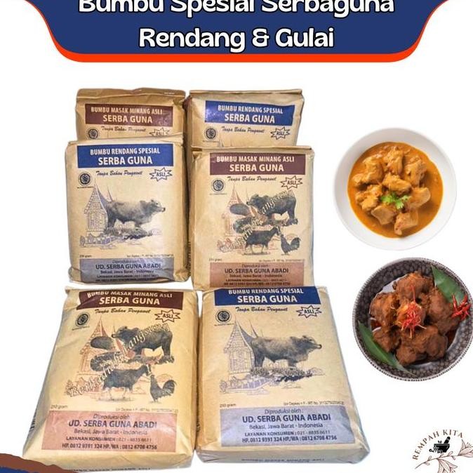 

Bumbu Masak Minang Asli Serbaguna Tanpa Bahan Pengawet 250 gr Untuk Rendang Gulai dll Masakan Padang nUg