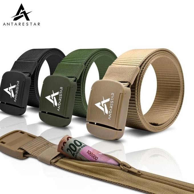 Ori - Tali Pinggang Ikat Pinggang Sabuk Resleting Tactical Nylon Canvas Pria