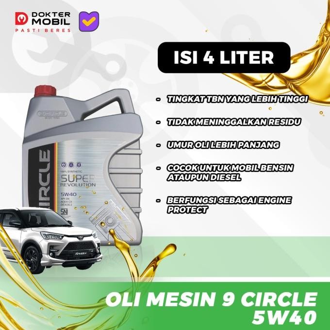 ready Oli Mobil Terbaik 9 Circle - 5W 30 100% Synthetic Super Revolution murah