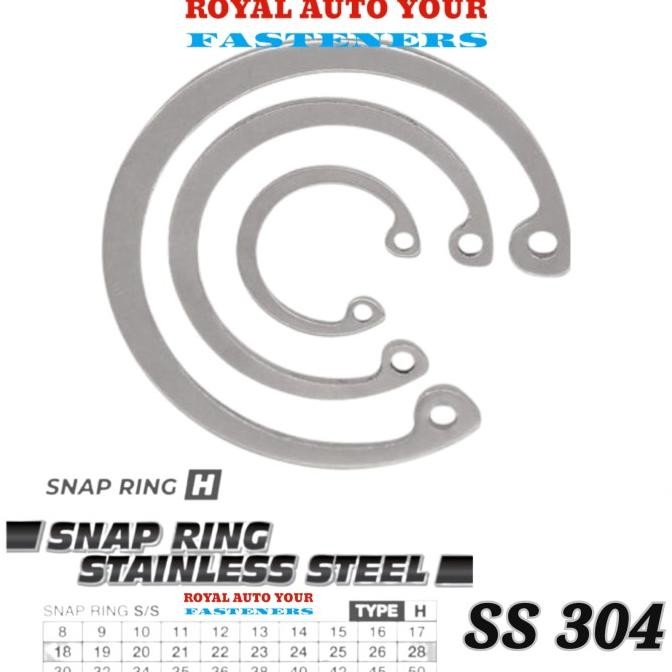 Grosir Ss304 Snap Ring Stainless H100 Internal Circlip - Snapring Type H