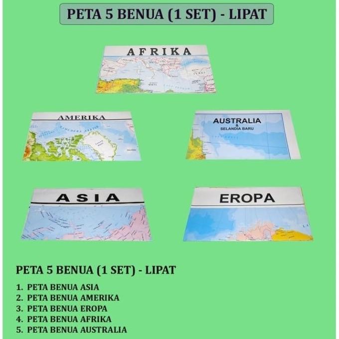 

PETA 5 BENUA - LIPAT (1 SET = 5 BUAH PETA) murah
