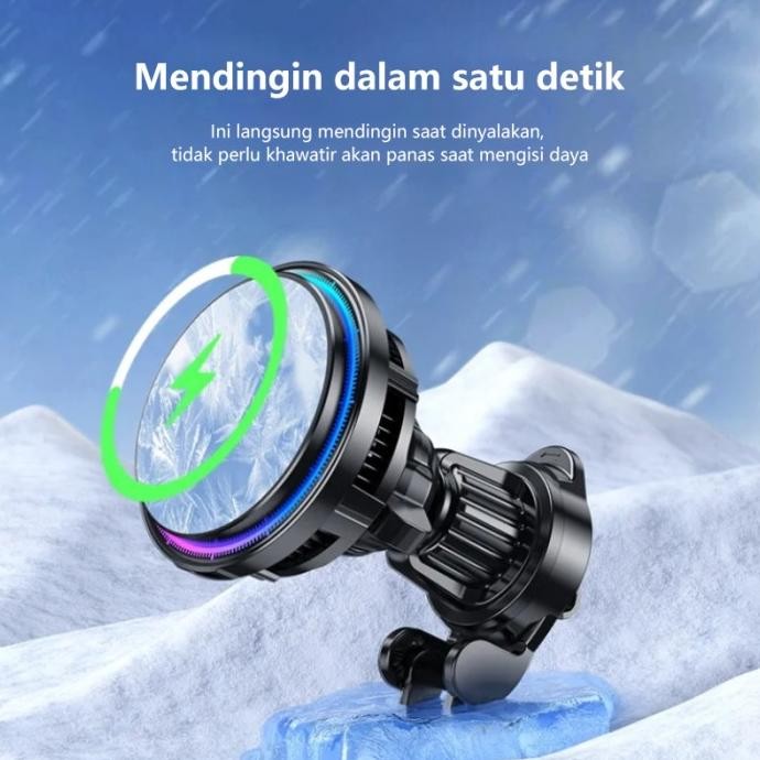 NETPAC Fan Cooler Semikonduktor Magnetik Mobil Wireless Charger Braket HP