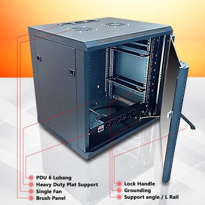 wallmount rack 12u single door