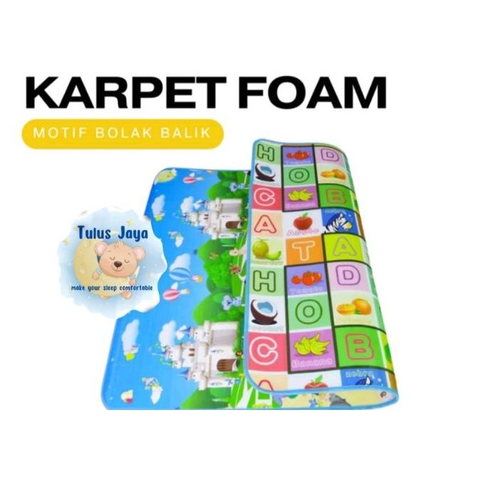 Karpet Jumbo FOAM PE Tebal 6mm | Karpet Foam Bolak Balik Karakter | Tikar Karpet Busa Tebal