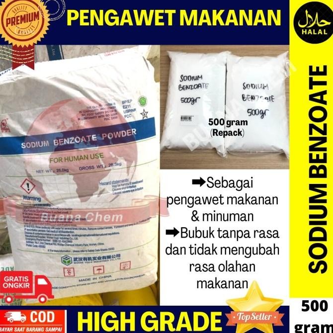 

Sodium Benzoate Food Grade 500gr/ Natrium Benzoat / Pengawet Makanan M nUg