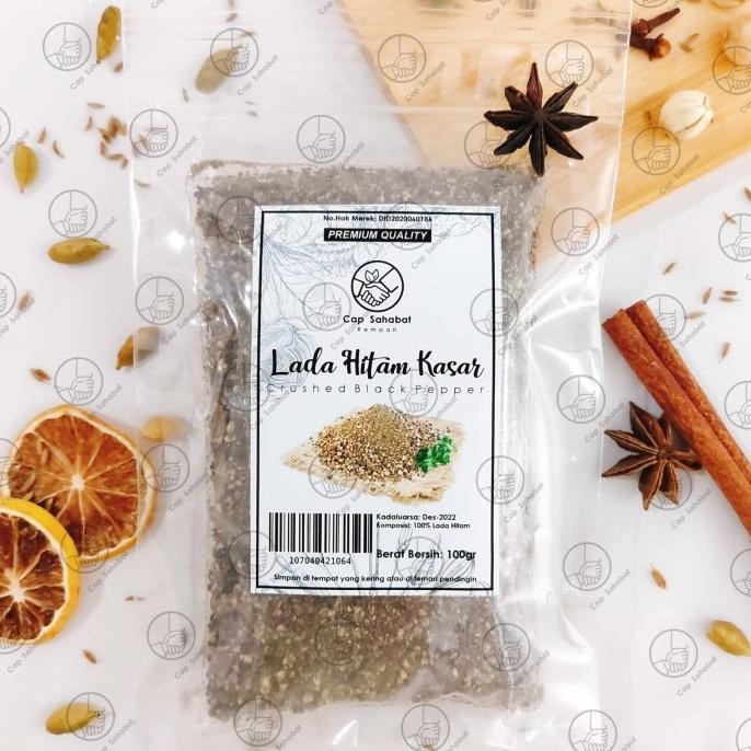 

100gr Lada Hitam Kasar / Crushed Black Pepper / Rempah / JSR 100% nUg
