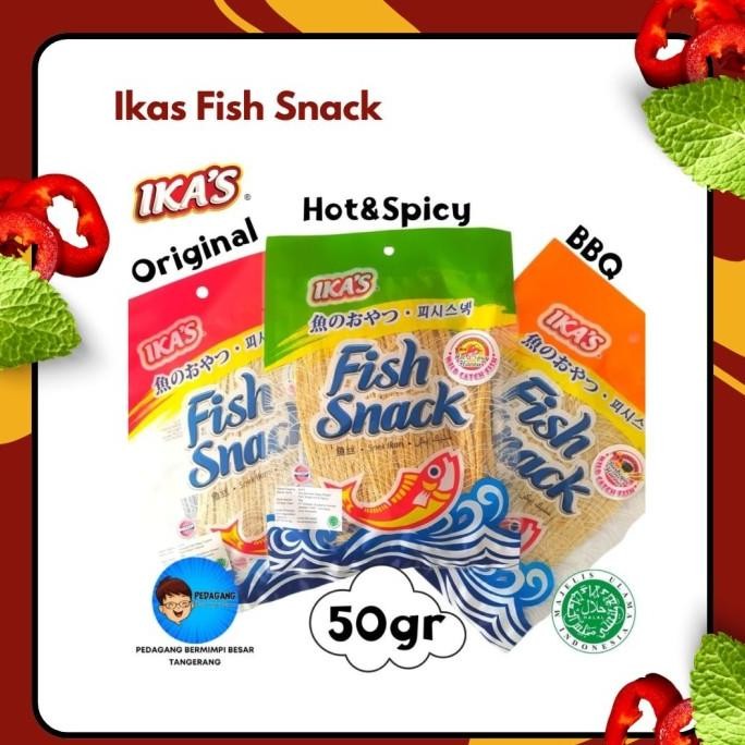 

Ika's FISH SNACK 50gr Original Hot & Spicy BBQ / Ikas Snack Ikan 50 gr nUg