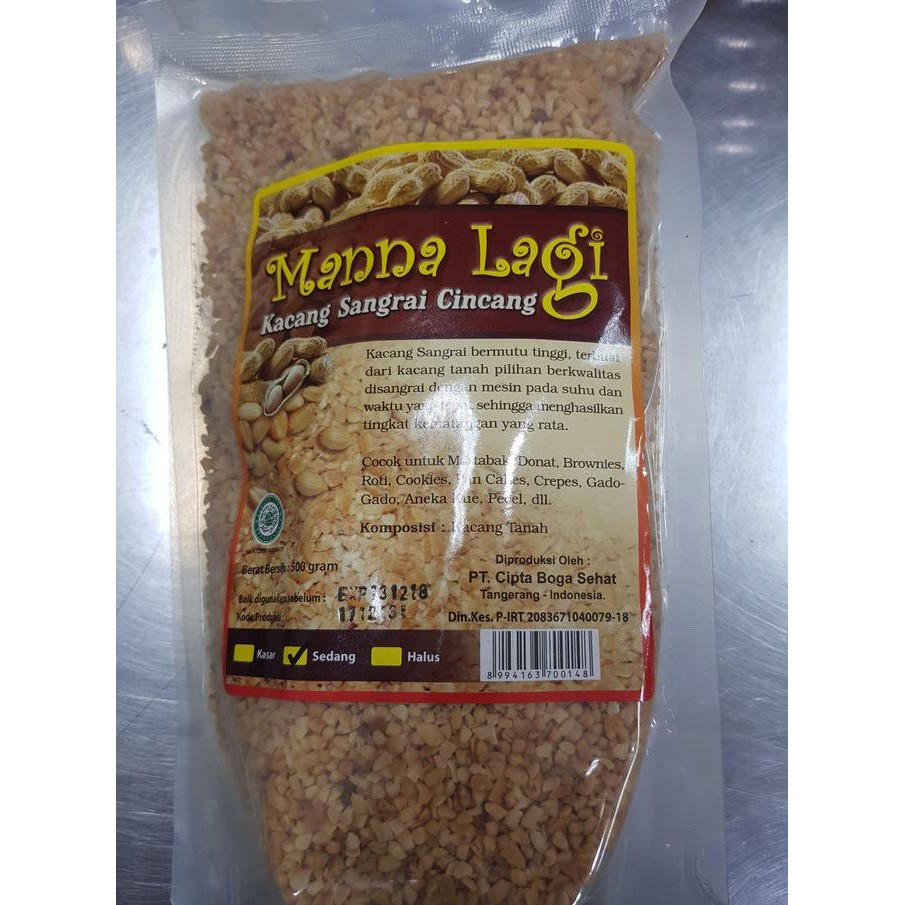 

Kacang Tanah Sangrai / Cincang Kasar MANALAGI hancur topping 500gr nUg