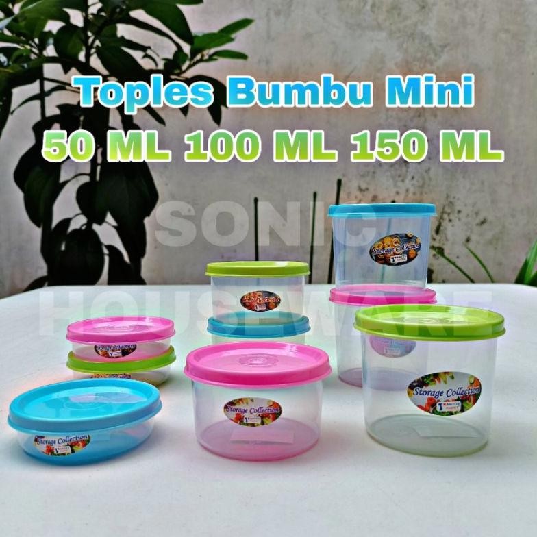 Bisa Cod Toples Sealware Bumbu Mini Kecil 50 100 150 Ml Wadah Tempat Penyimpanan Bulat Sambal Dapur 