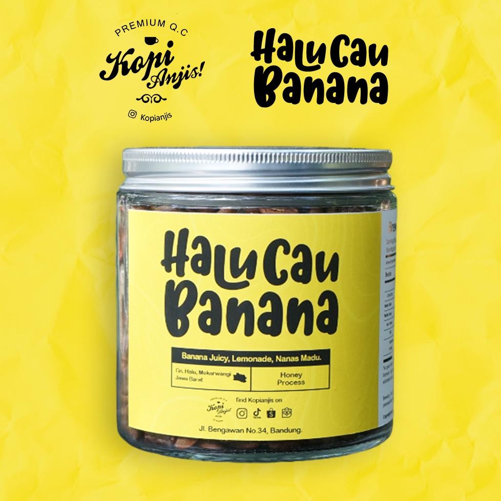 

Kopi Anjis- Biji Kopi Arabika Halu Banana 200 gram - Specialty Roast Beans ( Gunung Halu Honey )