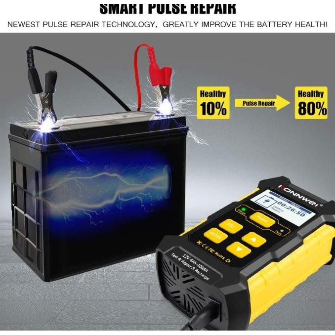 Sale Konnwei Kw510 12V 5A Mobil Battery Charger & Battery Tester & Repair