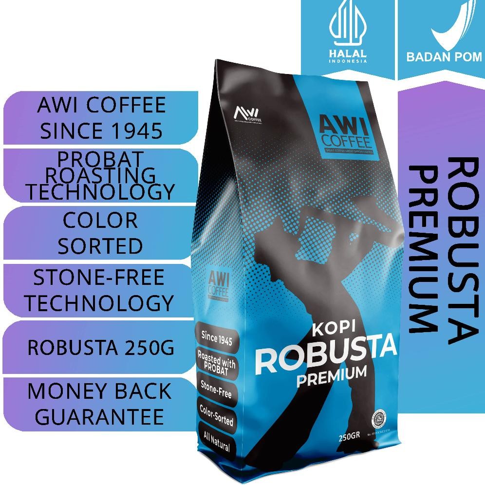 

Awi Kopi Robusta Sidikalang Premium 250Gr | Roated Coffee Beans | Robusta | Premium Grade 1