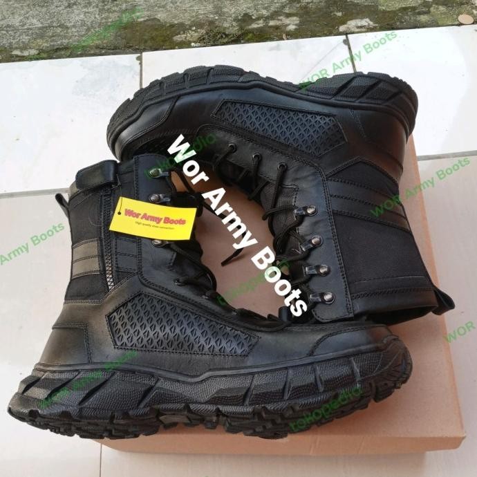 Sepatu PDL TNI POLRI TERBARU 2022 MODEL REPLIK BOA KULIT SAPI FULL