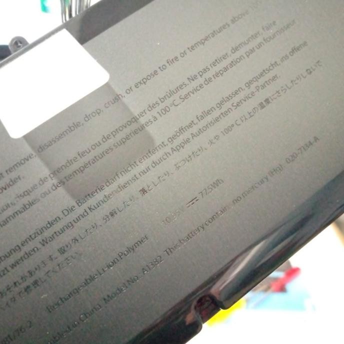 Baterai Mb Pro Unibody 15 Inch A1382, A1286, 661-5844 Black New Ori New Stok
