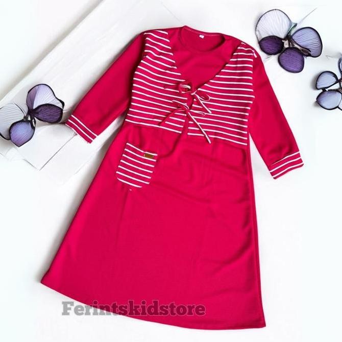Geraigo- Baju Gamis Anak Perempuan Model Rompi Usia 1-12 Tahun - Muslim