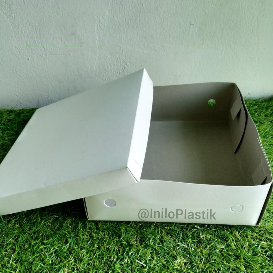

jk-54 re-65 [50pcs] Box Nasi / Box Polos 18x18cm / Dus Box Kue Karton putih susu Premium Murah