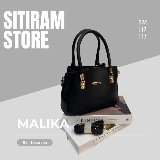 Nevarastore- Sitiram- [Malika] Tas Selempang Wanita 3 Ruang Simple Kulit Pu Cewek Tas Selempang & Ba