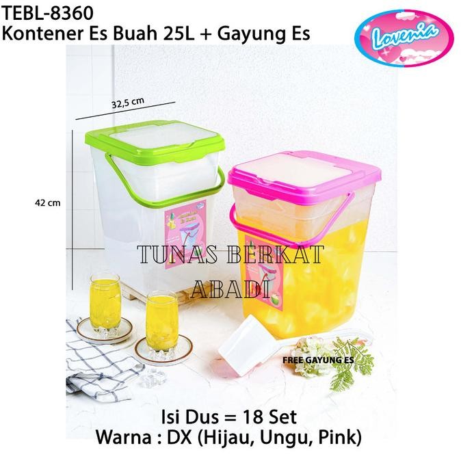 Kontainer Es Buah + Gayung Lovenia 25 Liter / Aquarium Es Buah