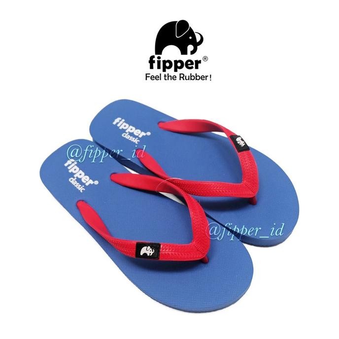 New [Fipper Classic] - Blue Wedge/Red - Sandal Jepit Pria & Wanita Original