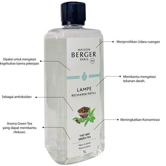 Sale Lampe Berger Refill Diffusers The Vert / Green Tea 1L