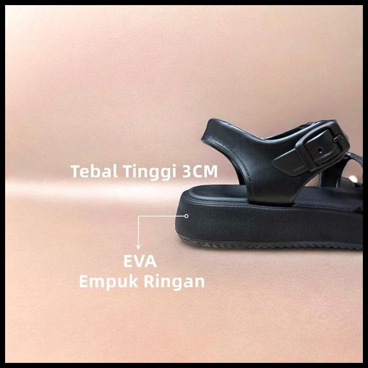 Terlaris Sandal Gunung Wanita Elegan Slop Tali Jelly Empuk Karet Good Quality
