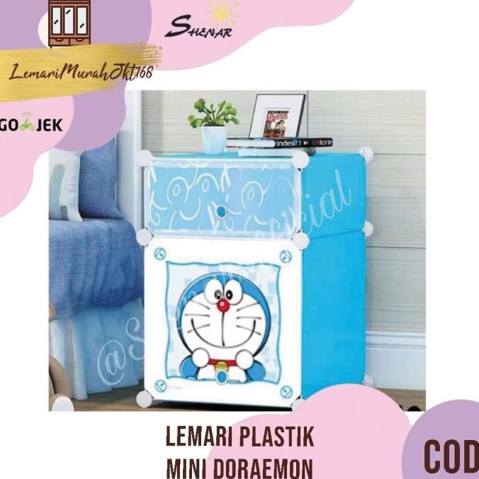 LEMARI MINI PLASTIK KARAKTER DORAEMON BAHAN PLASTIK,SHENAR