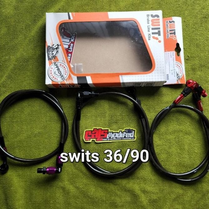 Selang Rem Depan 36Inch/90Cm Fitting 90 Original Swits Thailand